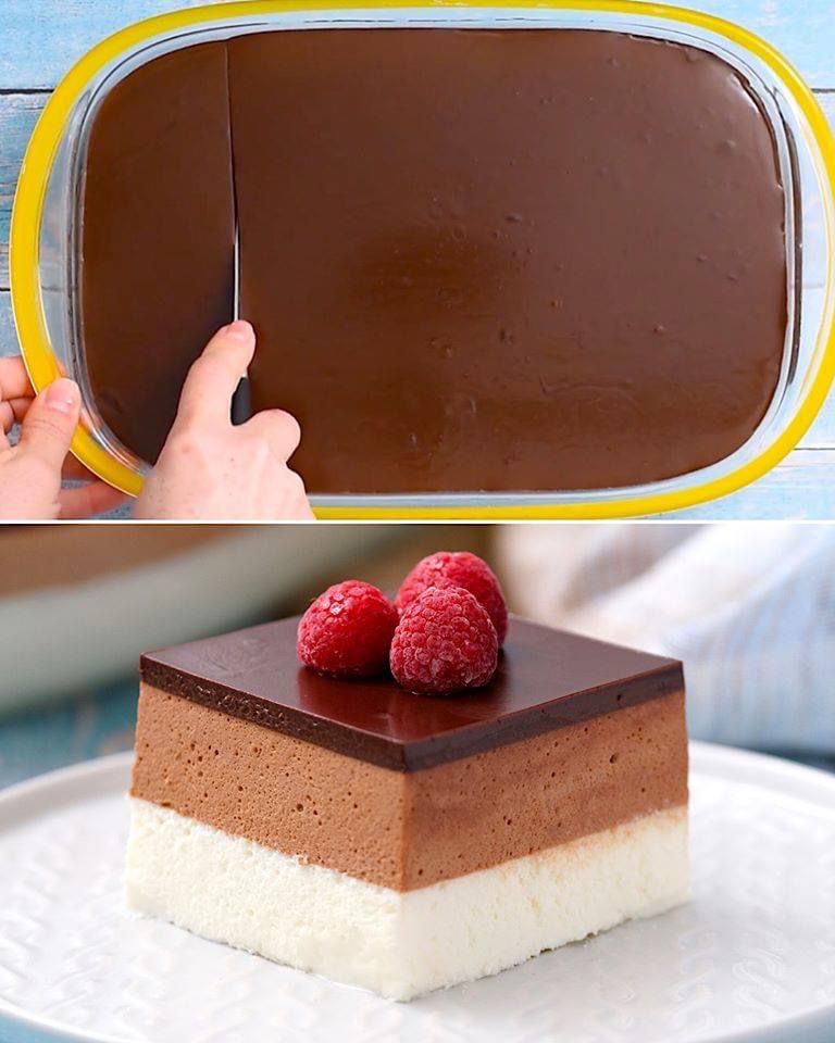 No-bake triple chocolate cheesecake