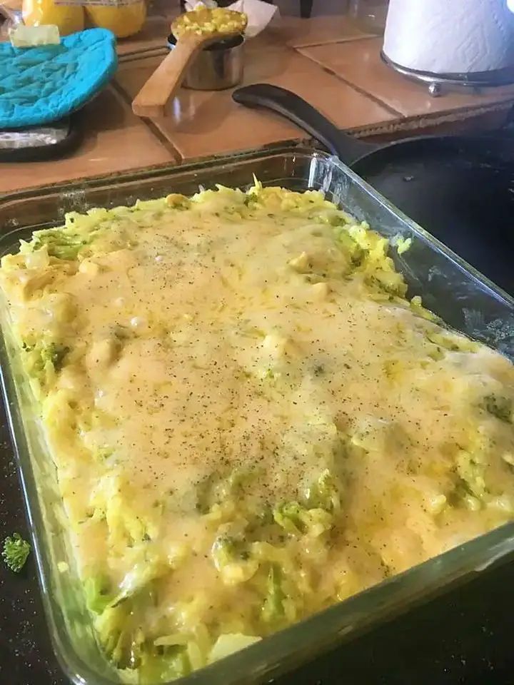 Broccoli Rice Chicken and Cheese Casserole Recipe