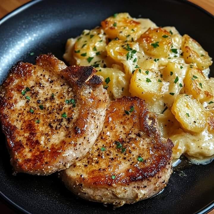 Pork Chops with Scalloped Potatoes