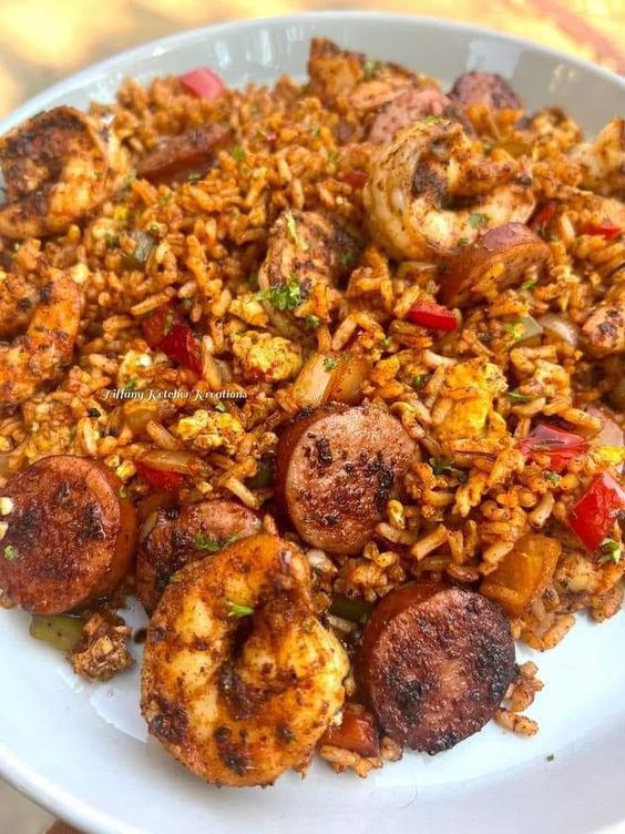 CAJUN SHRIMP & SAUSAGE FRIED RICE RECIPE