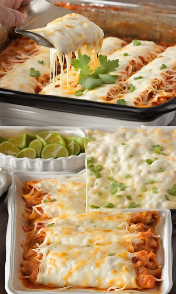 Creamy Chicken Enchilada Pasta Bake