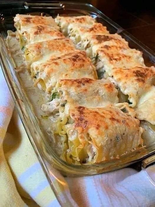 Creamy Chicken Alfredo Lasagna Roll-Ups Recipe