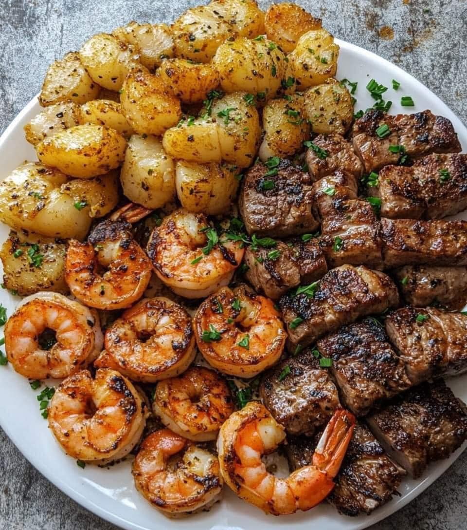 Cajun Shrimp and Steak Feast